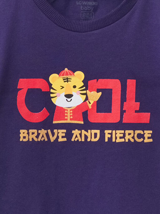 Bisiklet Yaka K?sa Kollu Bask?l? Erkek Bebek Ti??rt - Waikiki фото 3