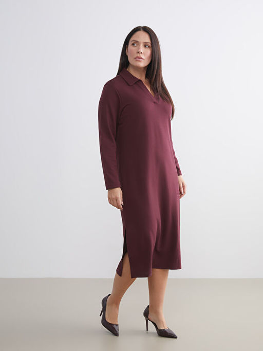 B?y?k Beden Polo Yaka Bodycon Elbise