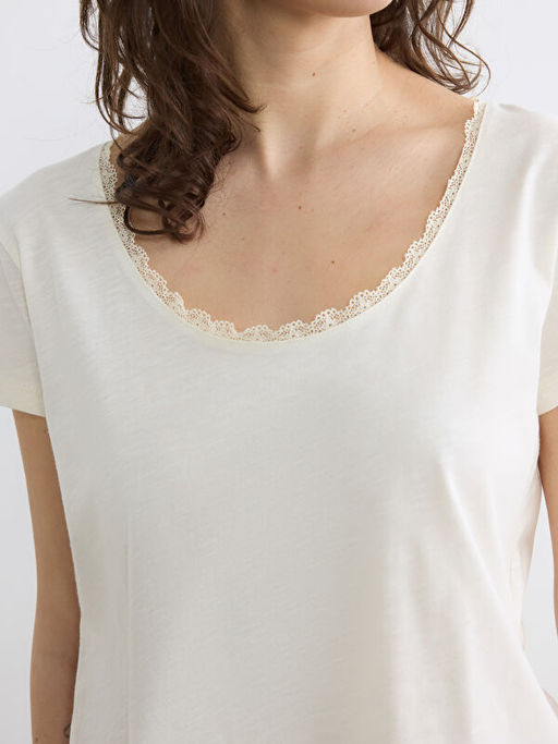 Bisiklet Yaka Kad?n Pijama ?st?