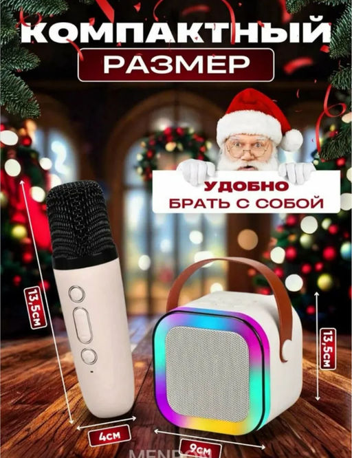 Музыкальная беспроводная колонка с двумя микрофонами (3639)