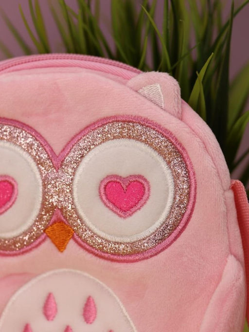Сумочка плюшевая "Pink owl", pink (15,5*16 см)