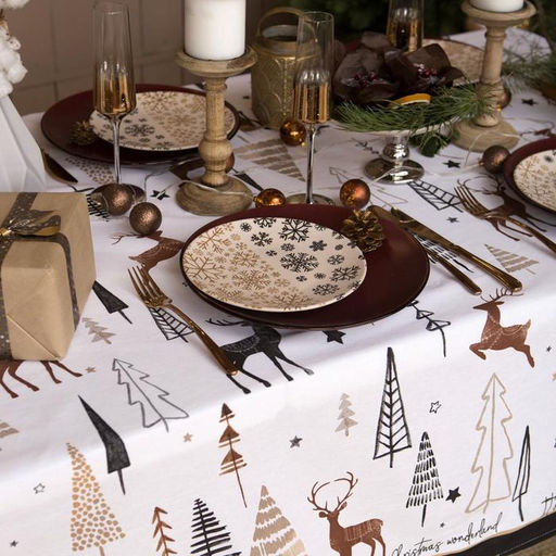 Скатерть новогодняя «Доляна» X-Mas 146×110+/- 3 см, 100% хлопок, рогожка 164 г/м²