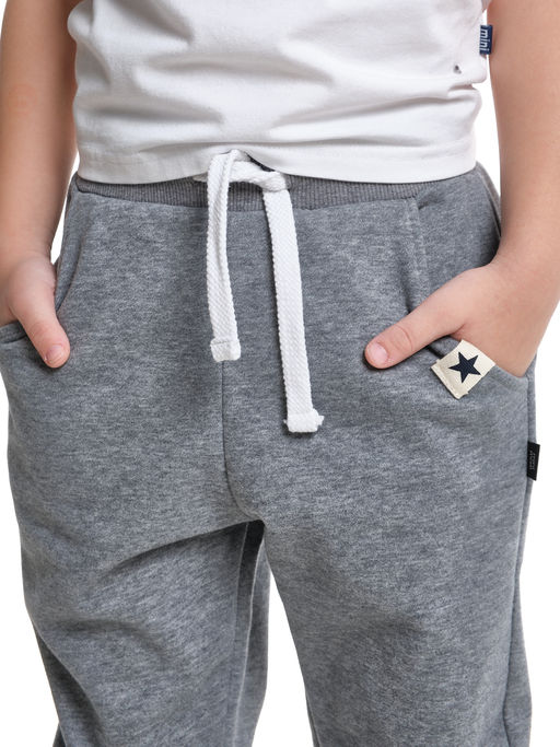 Брюки для мальчика штаны спортивные 22-0510 темно-серый меланж - Mini maxi фото 6