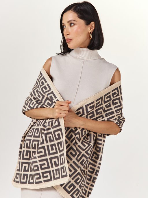 в составе ШЕРСТЬ  и КАШЕМИР Большой, мягкий, теплый  двусторонний палантин - Tantino фото 11