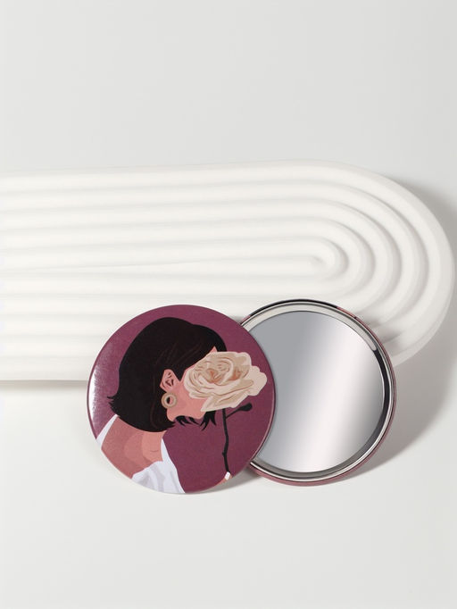 Цена за 2 шт. Зеркало карманное ДЕВУШКИ, d=7.5 см, PVC - коробка, рисунок МИКС - Qf фото 2