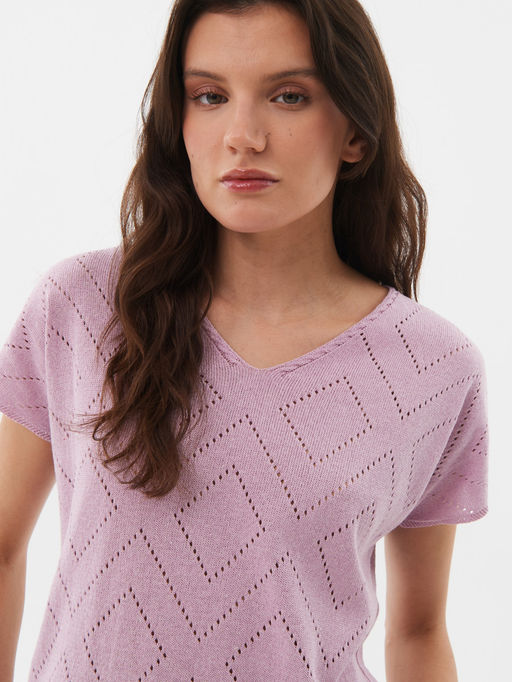 Джемпер короткий рукав л1128 розовый