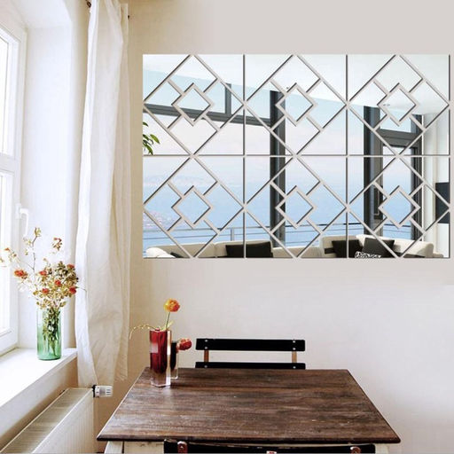 Зеркало настенное «Ромбы», на клеевой основе, акриловое, 54 детали, 40×60 см