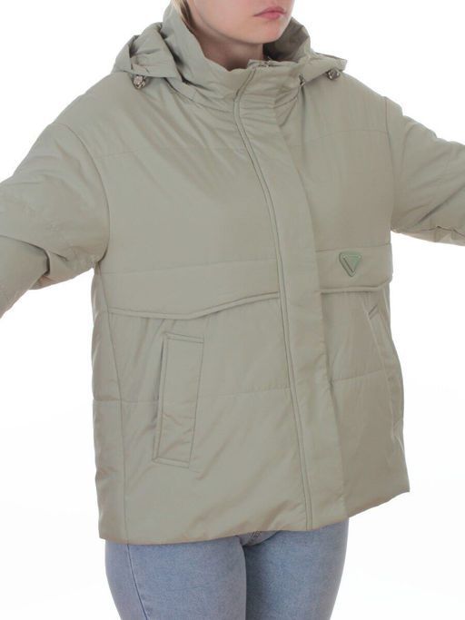 7060 LT. GREEN (OLIVE) Куртка демисезонная женская (100 гр. холлофайбер) - Fashion фото 2