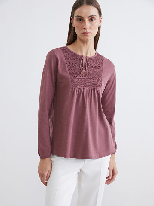 Ba?lamal? Yaka Nak??l? Bluz