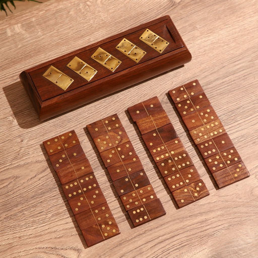 Игра настольная «Домино», 25×7.5×5 см, дерево шишам