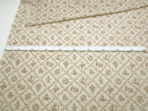 Фактурный хлопок с мережкой-полосой Летний прованс цв.коричневый, ш.1.45м, хл-100%, 90гр/м.кв - Купава фото 6