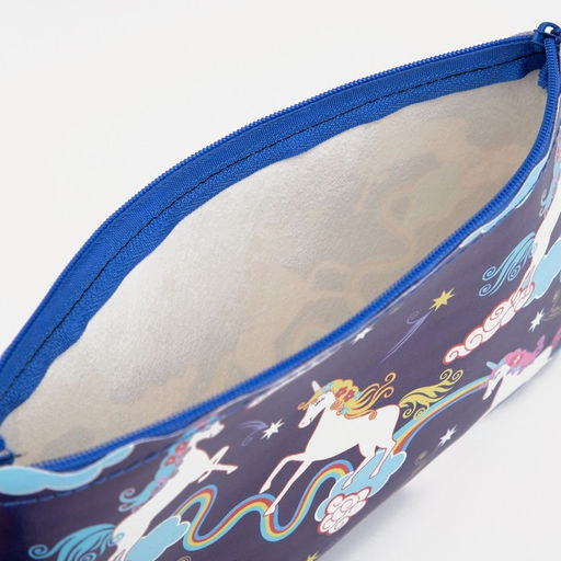 Цена за 3 шт. Косметичка-пенал на молнии, плоская, с ручкой, с рисунком Париж, синяя - Simaland фото 3