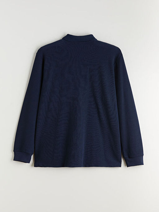 B?y?k Beden Polo Yaka Erkek Sweatshirt
