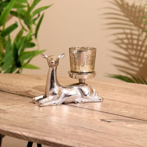Подсвечник «Оленёнок», 15×6×11 см, алюминий