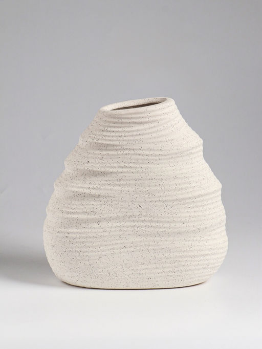 Ваза настольная керамика "Элладио" 18х17,5 см, белый