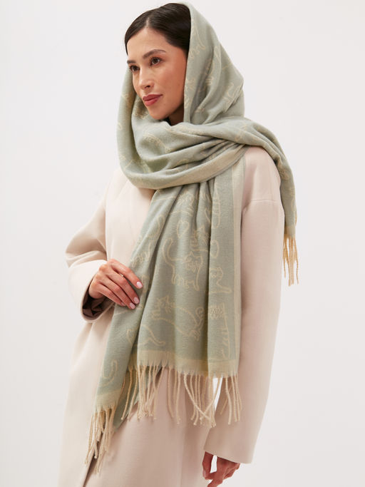 В составе шерсть. Большой теплый двусторонний палантин - Tantino фото 8