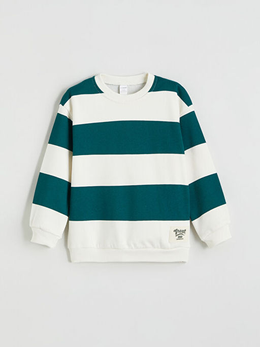 Erkek ?ocuk ?izgili Sweatshirt ve Jogger E?ofman Alt