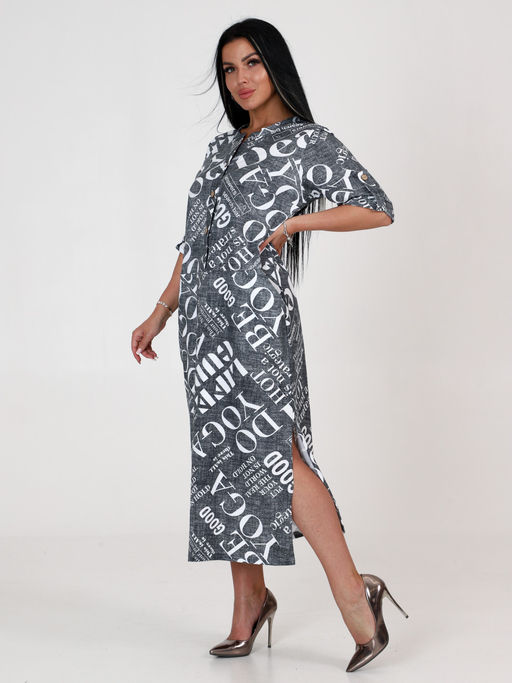 ПЛ-ОПИУМ ПЛАТЬЕ ЖЕНСКОЕ (Серый) - А-дина фото 4