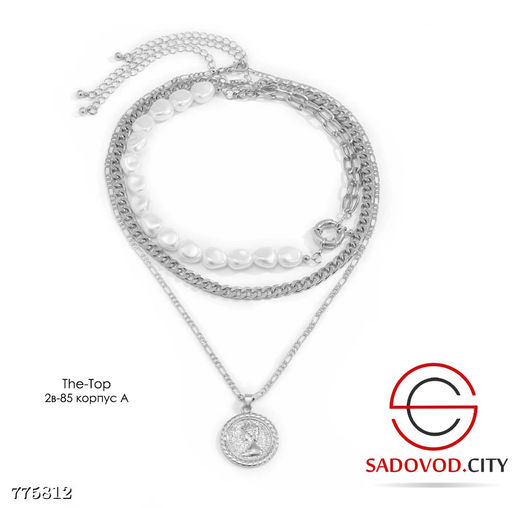 Комбинированное тройное ожерелье с монеткой - Zum ming фото 6