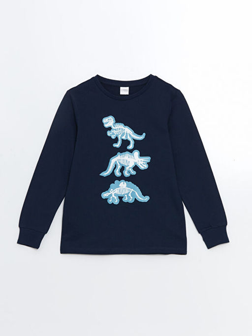 Bisiklet Yaka Karanl?kta Parlayan Erkek ?ocuk Pijama Tak?m?