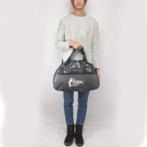 Сумка дорожная Дизайн-Фитнес (большой) -Fitness, 1отд, 1внеш карм, серый (символика) 175543 - Bobo фото 3