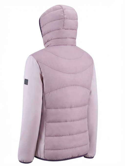 Куртка женская гибридная стёганая с капюшоном с графеновой подкладкой розового цвета 9630_1R