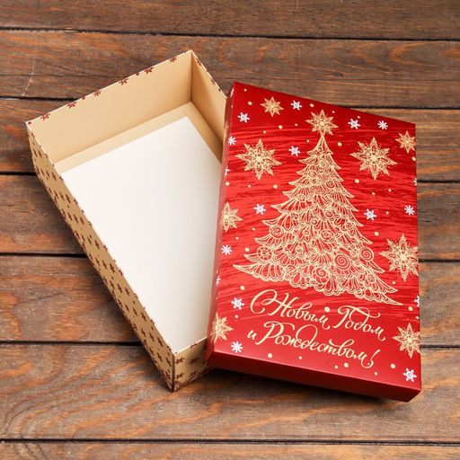 Коробка подарочная новогодняя складная, крышка-дно «Новогодняя ёлка» 30 × 20 × 9 см