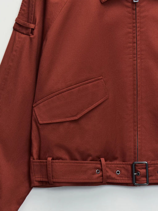 Хлопковая укороченная куртка с ремнем ZR2604102204-21 / Zarina  фото 9