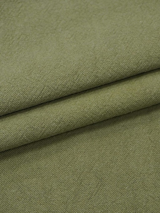 Крапива Рами (Ramie) с хлопком цв.Зелено-оливковый хаки, СОРТ2, ш.1.4м, крапива-50%, хл-50% - Купава фото 3