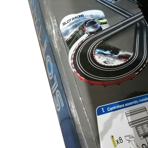 Уценка Автотрек Турбо кросс, с 2 машинами 1:43, работает от сети