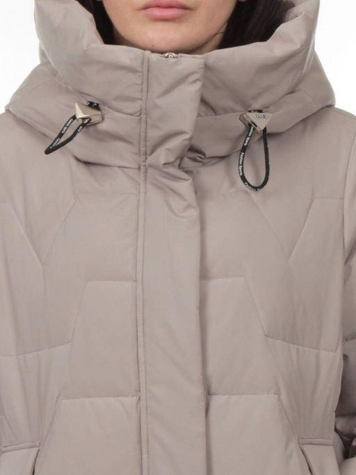 H268 GRAY BEIGE Пальто зимнее женское (170 гр. холлофайбер)