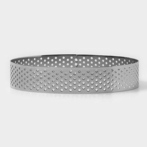 Форма для выпечки тарта Доляна «Круг», d=10 см, перфорированная, серебристая