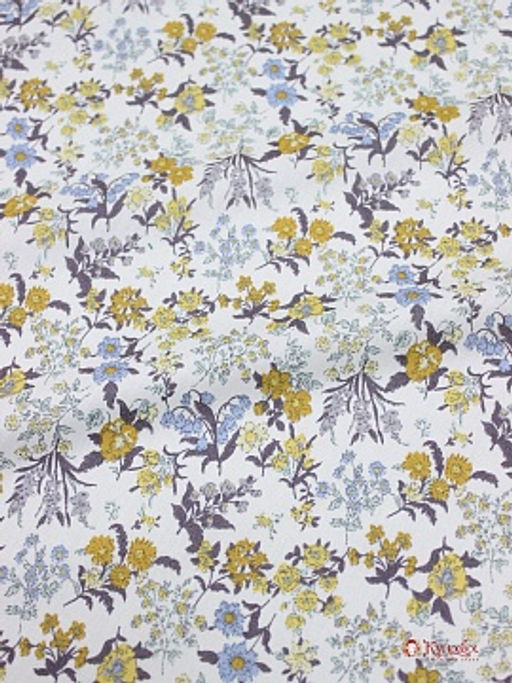 Импорт. хлопок Цветочная легенда (горчичные цветы), ш.1.48м, хлопок-100%, 105гр/м.кв