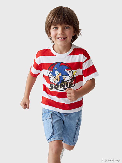 Sonic Bask?l? Erkek ?ocuk Ti??rt