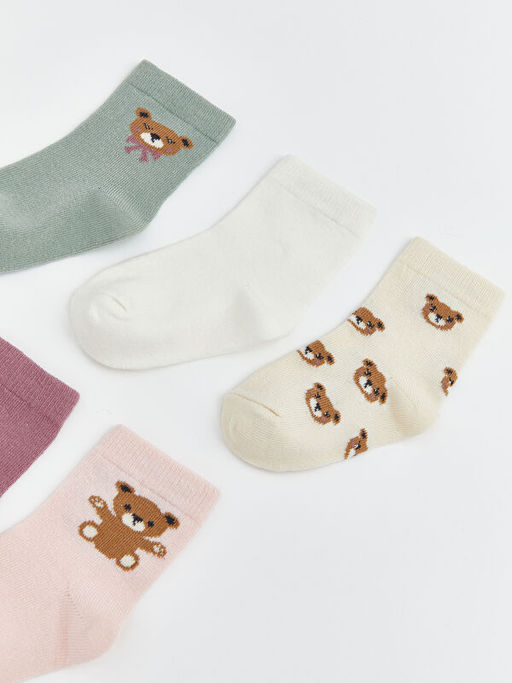 Desenli K?z Bebek Soket ?orap 5li