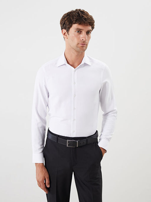 B?y?k Beden Slim Fit Uzun Kollu Oxford Erkek G?mlek