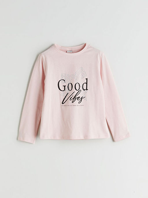 Bisiklet Yaka Ta?l? K?z ?ocuk Ti??rt