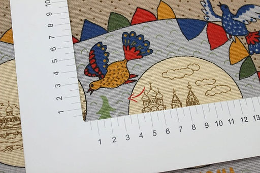 Рогожка По Золотому кольцу, ш.1.5м, хлопок-100%, 165гр/м.кв, раппорт 63см - Купава фото 7