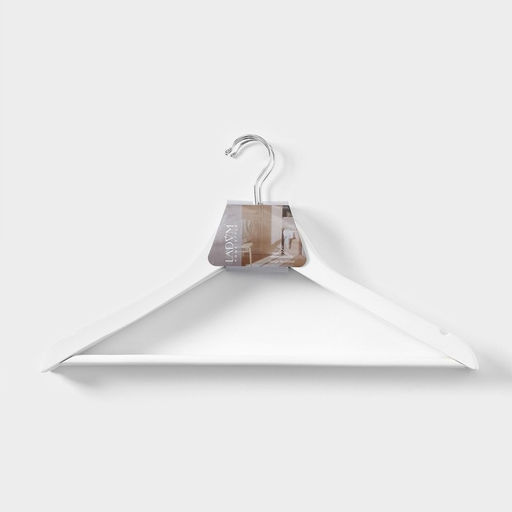 Плечики - вешалки для одежды LaDо́m Soft-Touch, 3 шт., деревянные, с перекладиной, широкие плечики, 44.5×23 см, белые