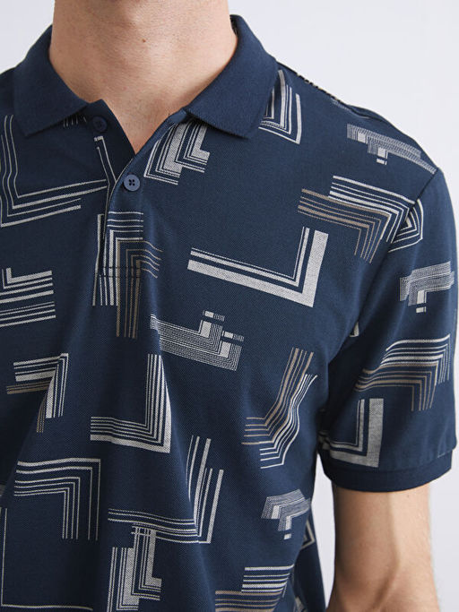 Polo Yaka Desenli Pike Erkek Ti??rt