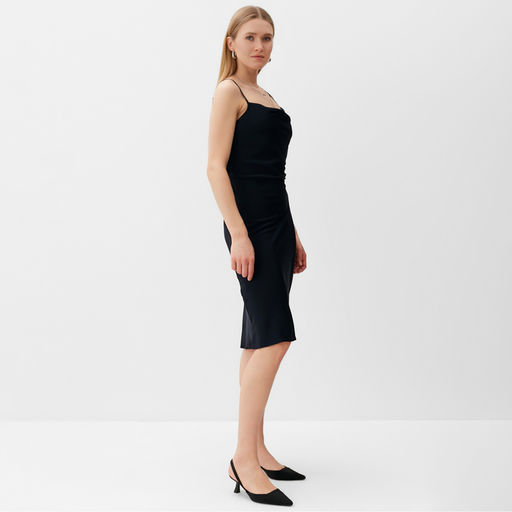 Платье женское короткое MINAKU: Casual Collection, чёрное, размер 42