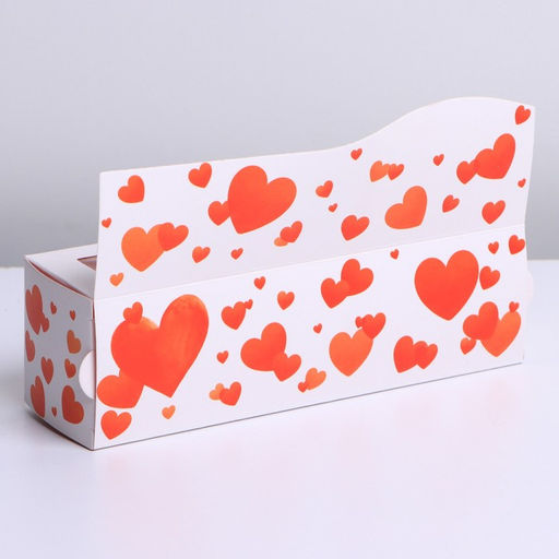 Цена за 5 шт. Коробка для макарун кондитерская, упаковка, « Love you», 18×5.5×5.5 см