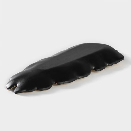 Блюдо для фруктов Доляна «Золотой лист», 38.5×15.5 см, золотое с чёрным