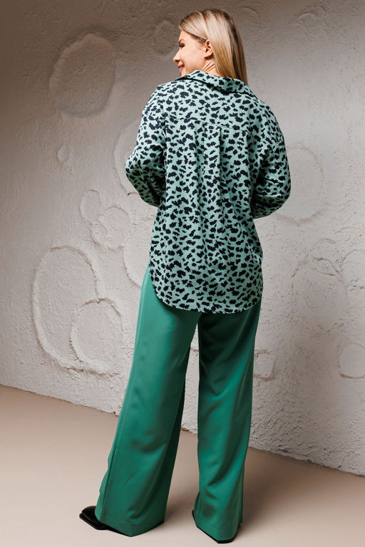 Рубашка AmberA 1066-1 изумруд  фото 5