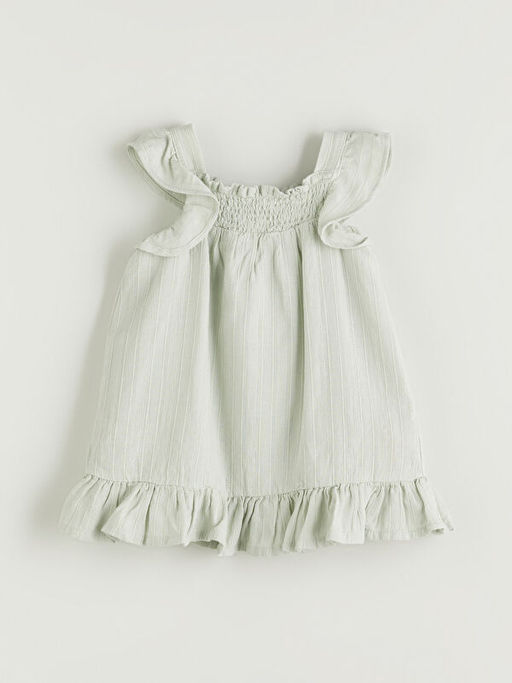 Kare Yaka K?z Bebek M?slin Elbise