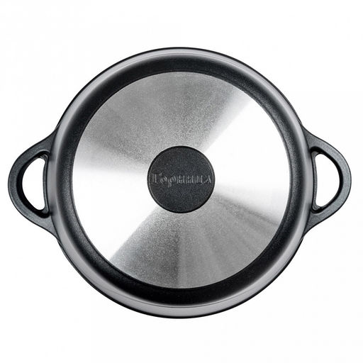 Кастрюля с антипригарным покрытием 7л, д30см "Классик", h14см, s0,4см, литые ручки, стеклянная крышка с пароотводом, подарочная упаковка (Россия)