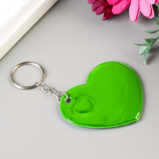 Цена за 12 шт. Брелок пластик светоотражающий Сердечко МИКС 5,5х5,5 см - Simaland фото 8