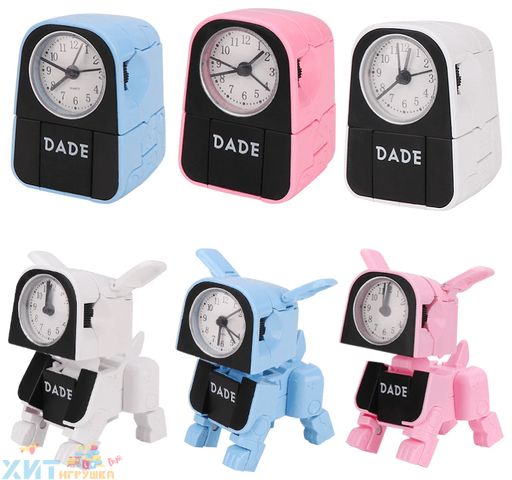 Часы-будильник Щенок-трансформер в ассортименте D622-H074A, D622-H074A