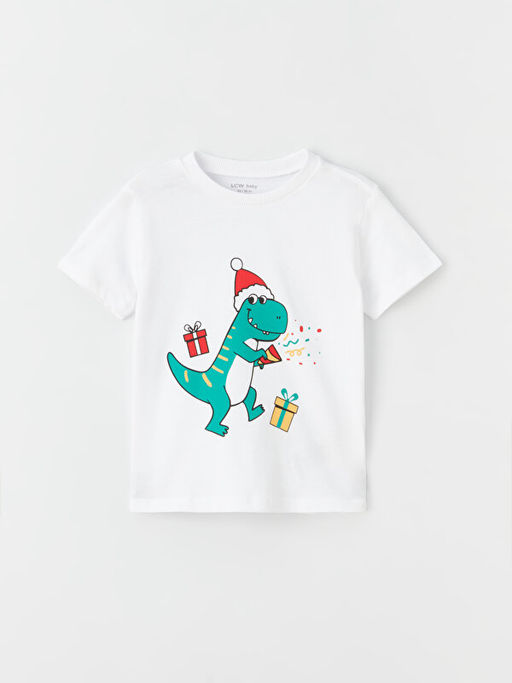 Bisiklet Yaka Bask?l? Erkek Bebek Ti??rt