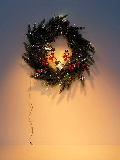 Венок фиброоптический «Новогодний», d=50 см, 8 режимов